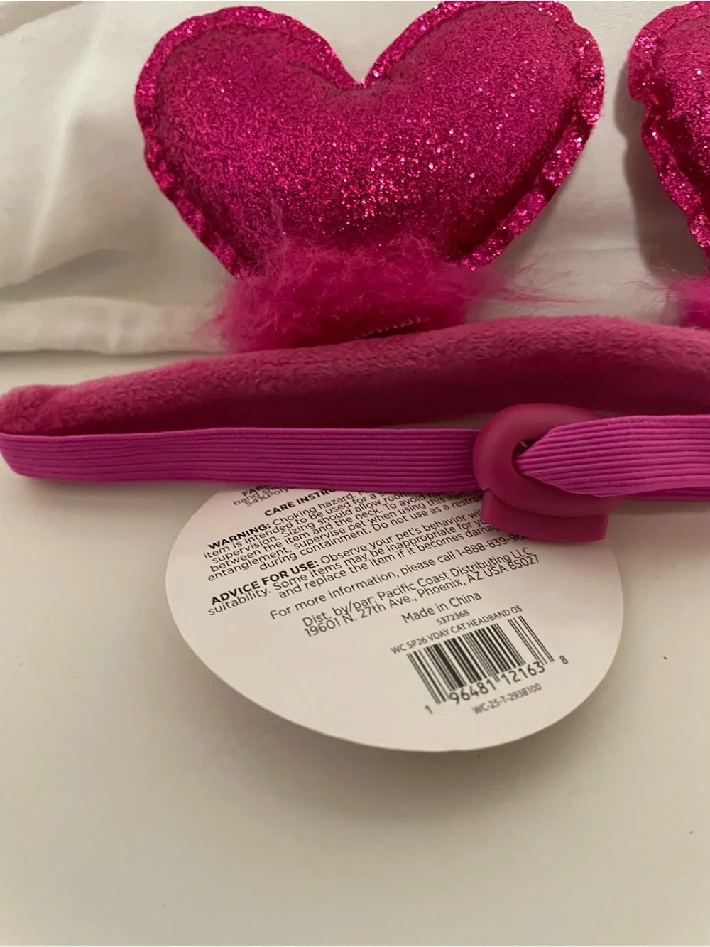 Cute Pink Glitter Heart for CATS head topper